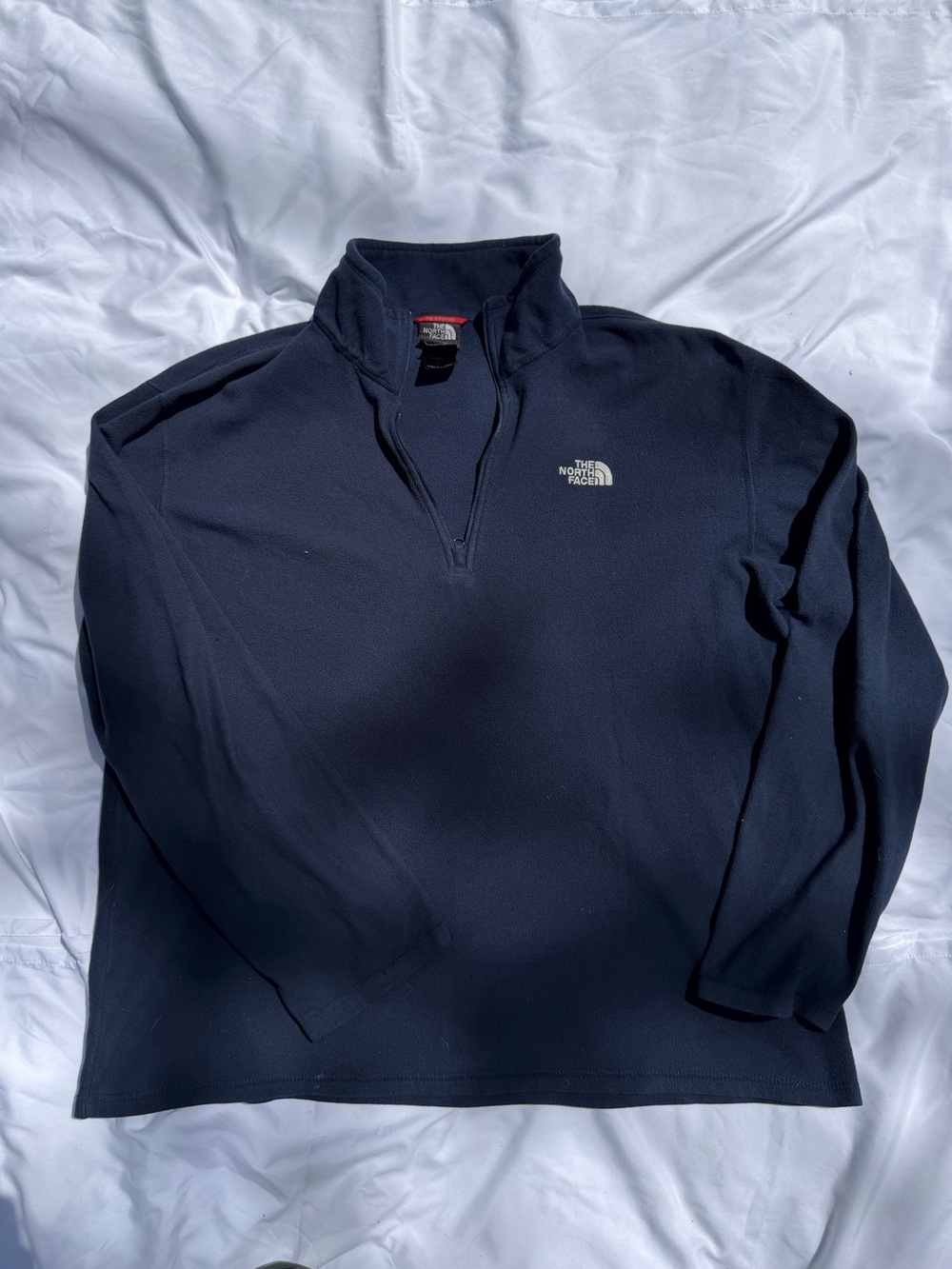 The North Face Lightweight Navy Blue Quarter Zip Fleece Pullover LRG. 012